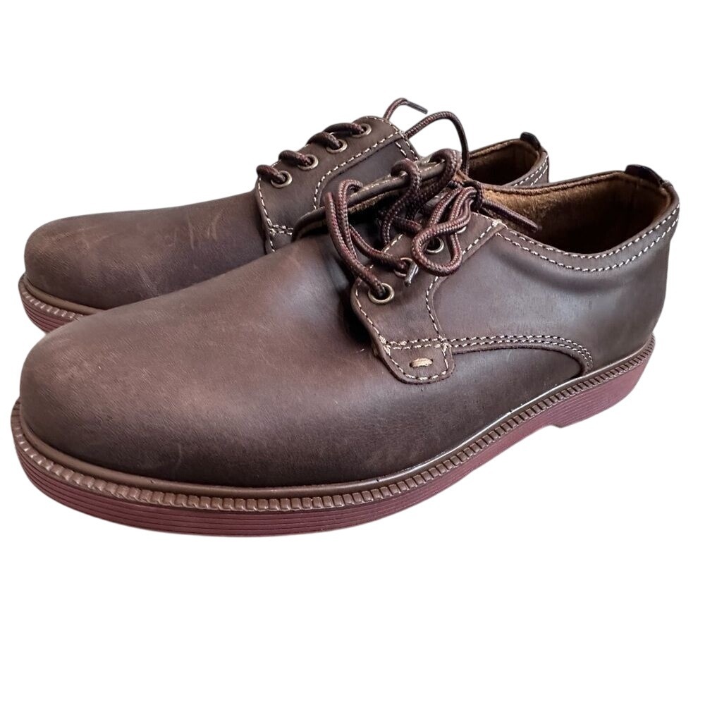 NEW Boys 1M‎ Florsheim Brown Chocolate Leather Comfortech Dress Shoes
